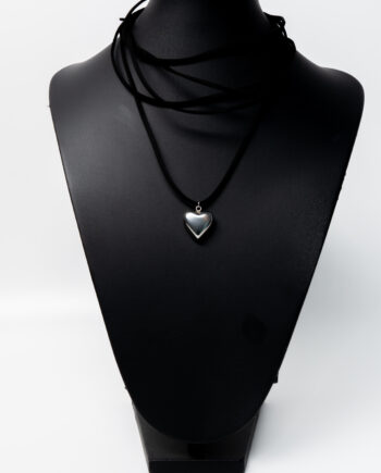 Κρεμαστό Choker με Ασημί Καρδιά
